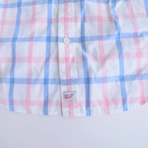 Vineyard Vines White Pink Blue Checker Classic Fit Murray Shirt 100% Cotton Shir - Picture 7 of 14